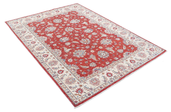 Afghan Ziegler Farhan Rug 5' 0" x 6' 9" Hand-Knotted | No. AT62826