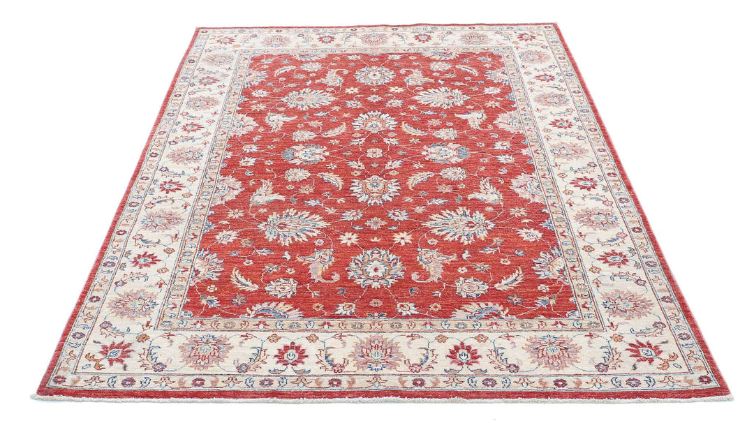 Afghan Ziegler Farhan Rug 5' 0" x 6' 9" Hand-Knotted | No. AT62826