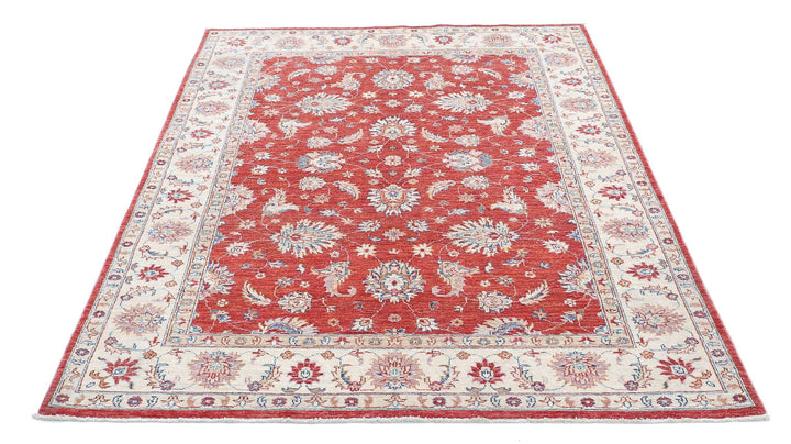 Afghan Ziegler Farhan Rug 5' 0" x 6' 9" Hand-Knotted | No. AT62826