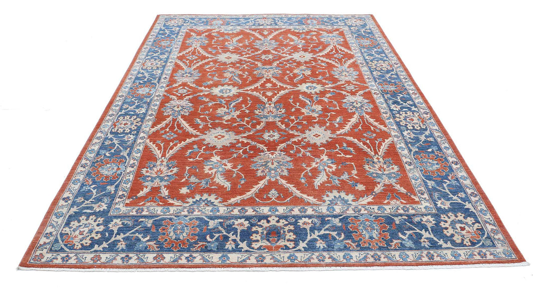 Afghan Ziegler Farhan Rug 6' 6" x 9' 5" Hand-Knotted | No. AT81677