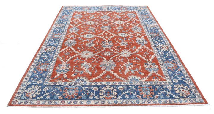 Afghan Ziegler Farhan Rug 6' 6" x 9' 5" Hand-Knotted | No. AT81677