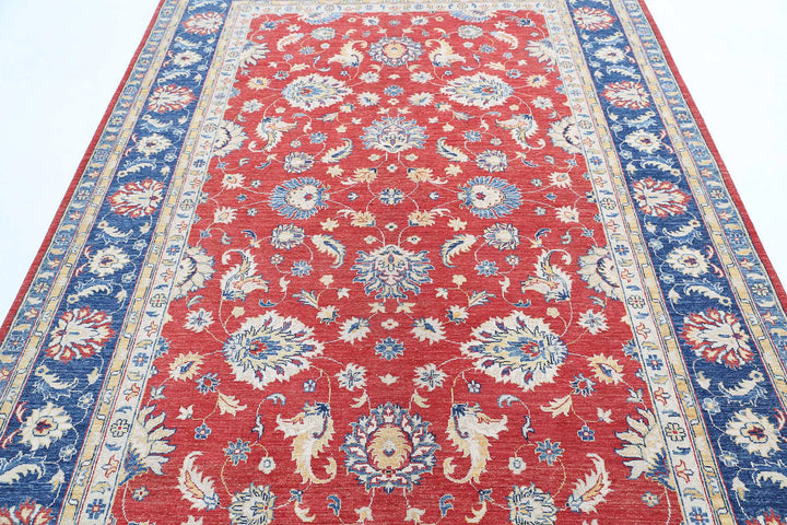 Afghan Ziegler Farhan Rug 6' 5" x 9' 5" Hand-Knotted | No. AT34961