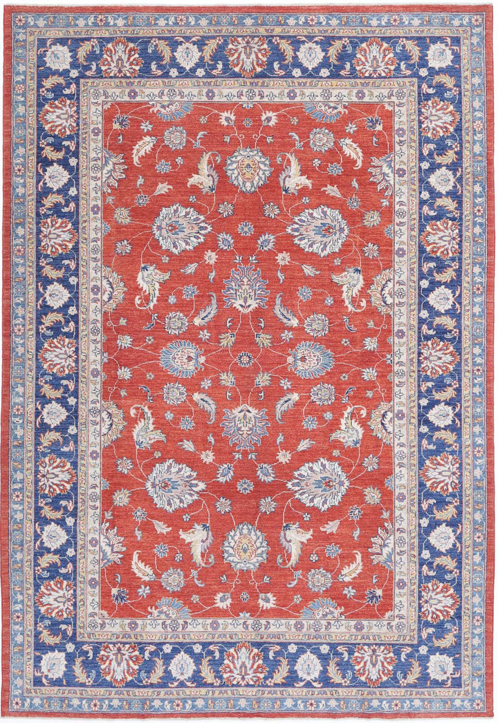Afghan Ziegler Farhan Rug 6' 4" x 9' 5" Hand-Knotted