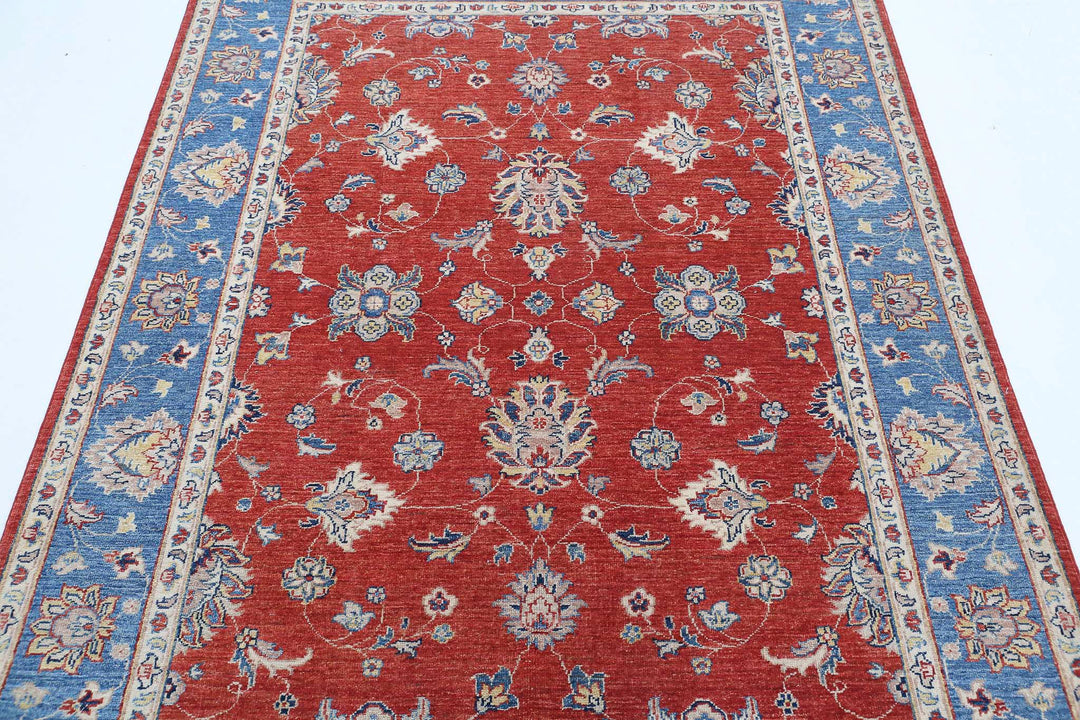 Afghan Ziegler Farhan Rug 4' 10" x 6' 5" Hand-Knotted | No. AT97175