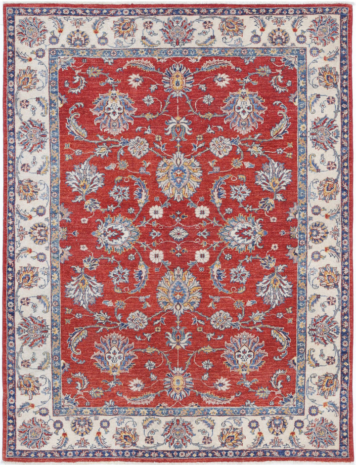 Afghan Ziegler Farhan Rug 4' 8" x 6' 3" Hand-Knotted