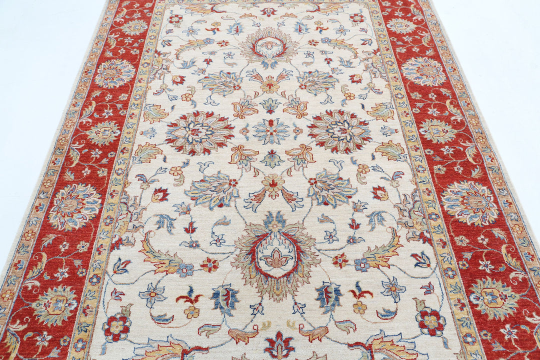 Afghan Ziegler Rug 5'6" x 7'9" Hand-Knotted | No. AT27995