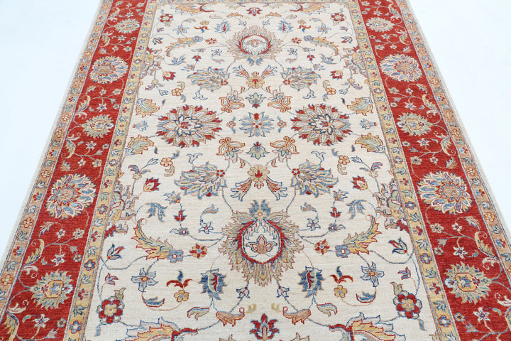 Afghan Ziegler Rug 5'6" x 7'9" Hand-Knotted | No. AT27995