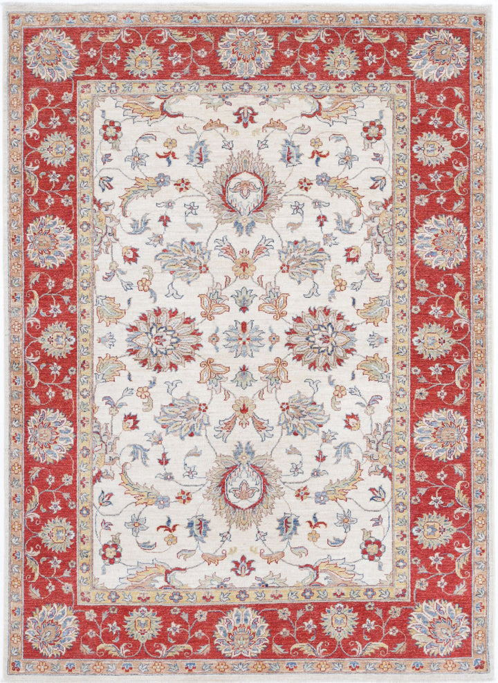 Afghan Ziegler Rug 5'6" x 7'9" Hand-Knotted