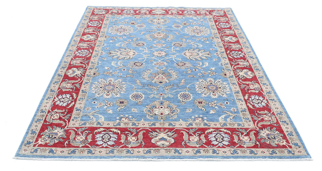 Afghan Ziegler Farhan Rug 5' 7" x 7' 9" Hand-Knotted | No. AT76983