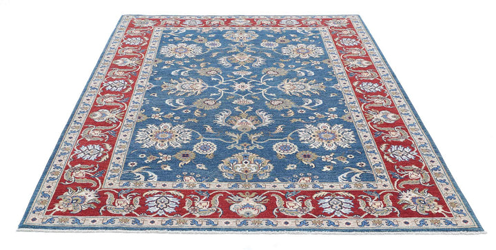 Afghan Ziegler Farhan Rug 5'6" x 8'2" Hand-Knotted | No. AT40718