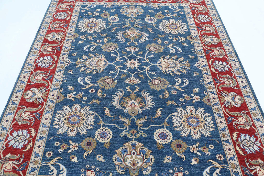 Afghan Ziegler Farhan Rug 5'6" x 8'2" Hand-Knotted | No. AT40718