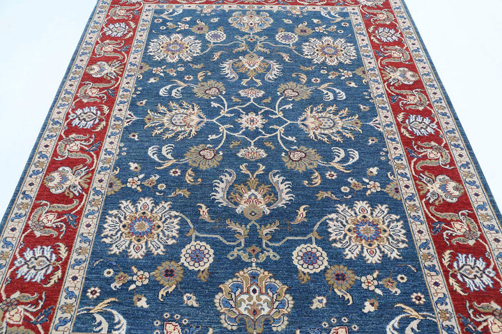 Afghan Ziegler Farhan Rug 5'6" x 8'2" Hand-Knotted | No. AT40718