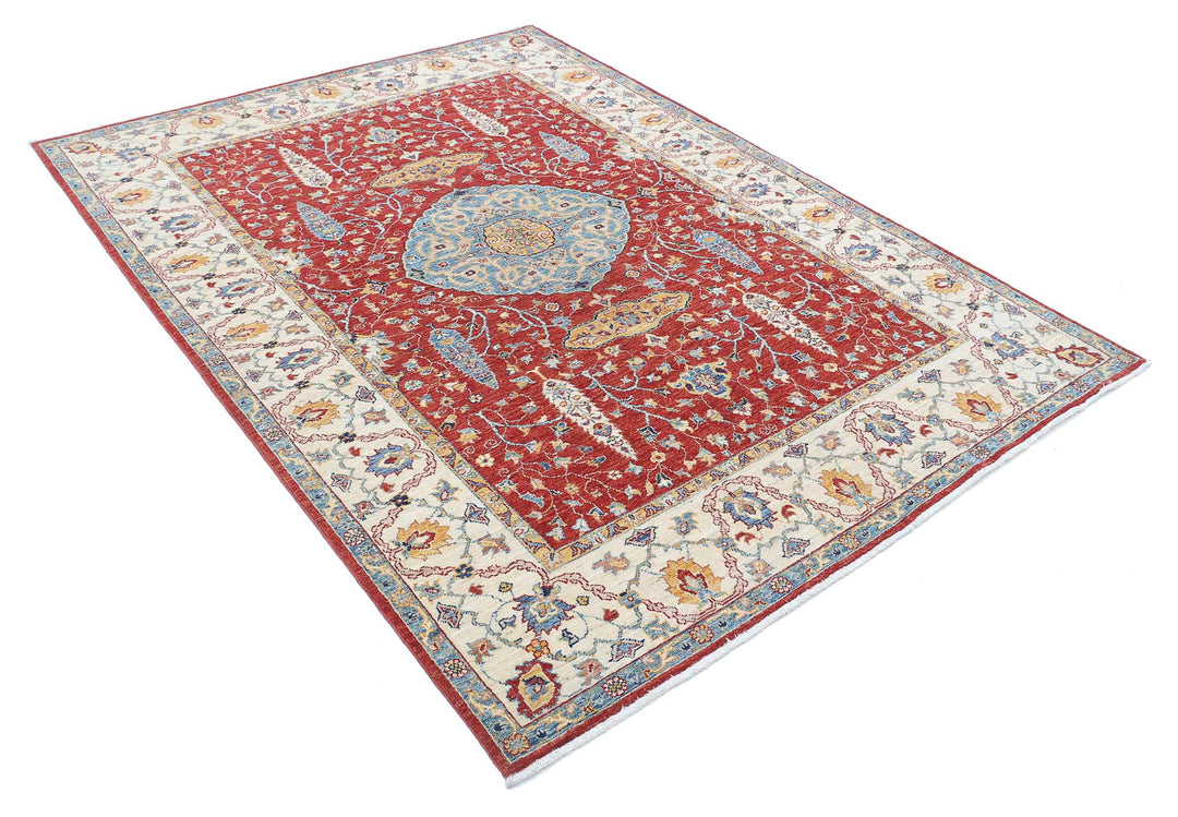 Hand Knotted Ziegler Farhan Wool Rug 5' 7" x 7' 9" - No. AT437798
