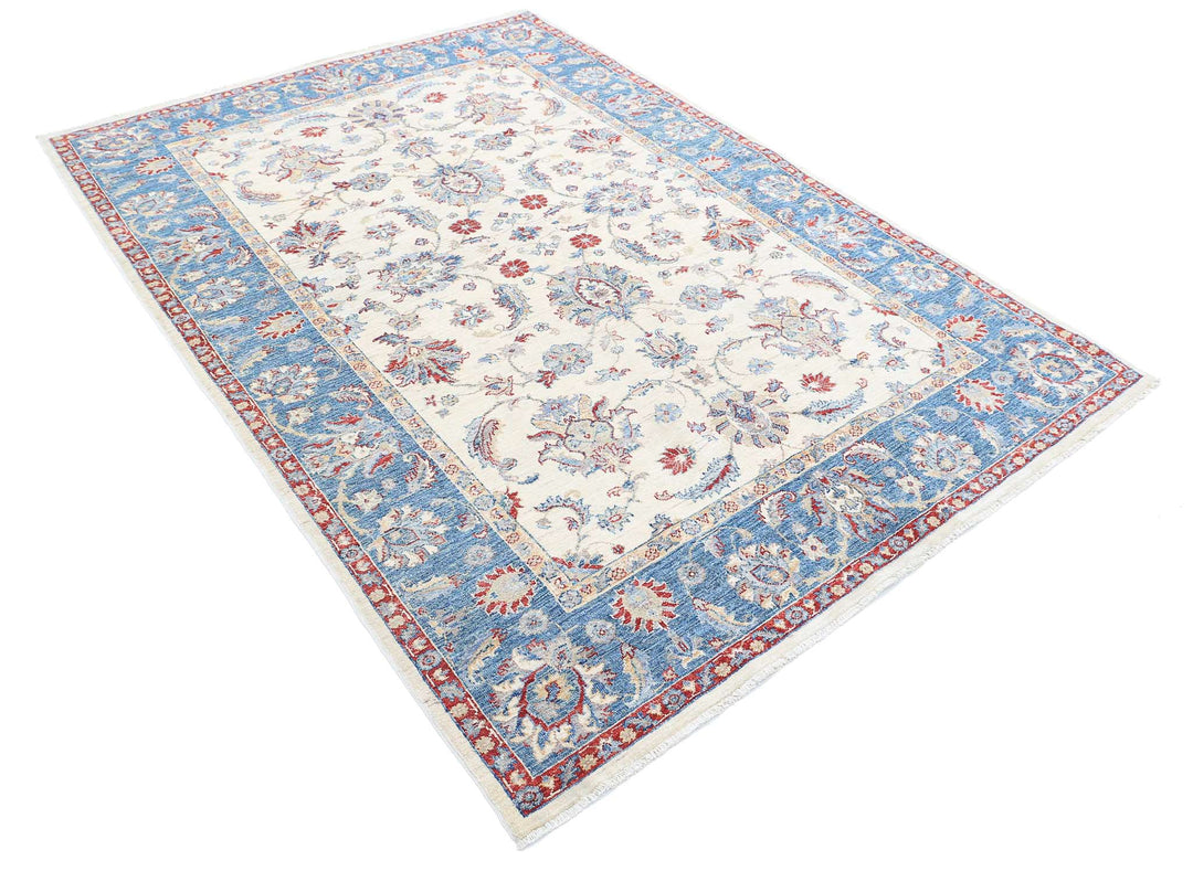 Afghan Ziegler Farhan Rug 5'6" x 7'10" Hand-Knotted | No. AT54835