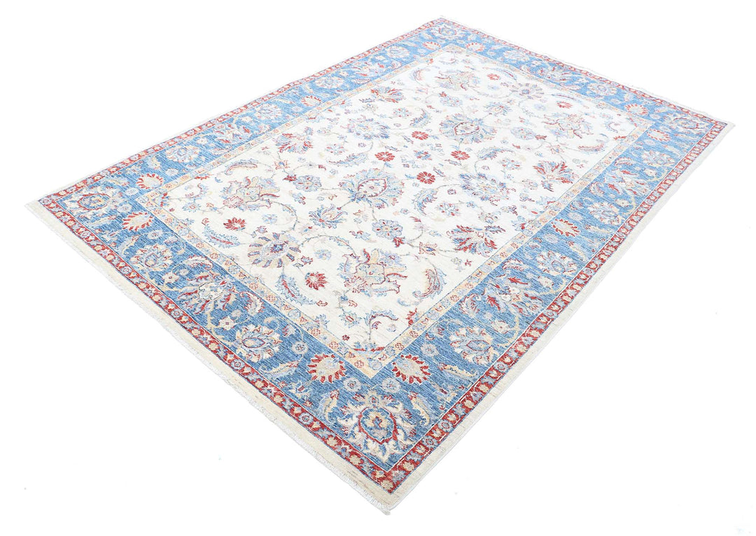 Afghan Ziegler Farhan Rug 5'6" x 7'10" Hand-Knotted | No. AT54835