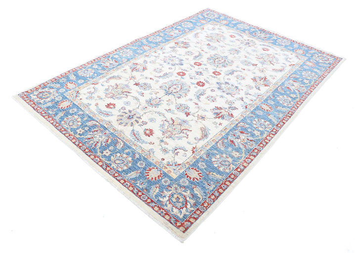 Afghan Ziegler Farhan Rug 5'6" x 7'10" Hand-Knotted | No. AT54835