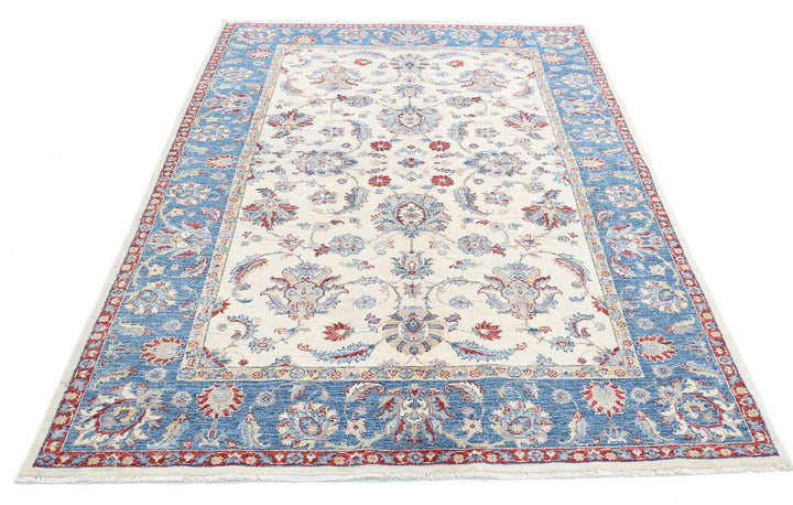 Afghan Ziegler Farhan Rug 5'6" x 7'10" Hand-Knotted | No. AT54835
