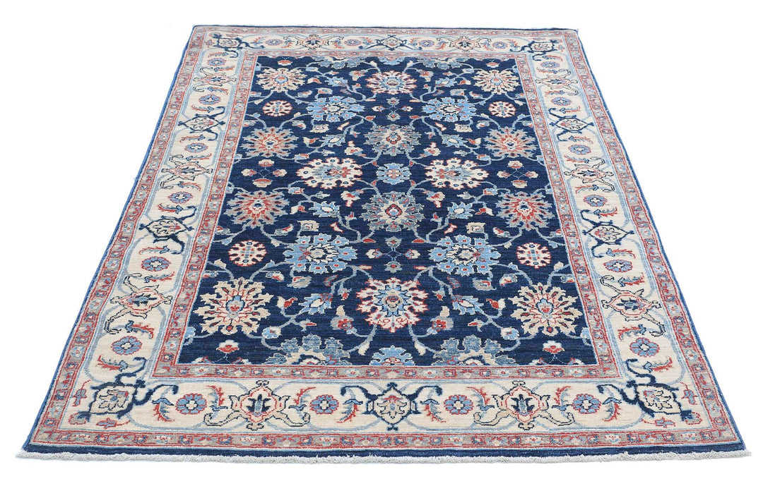 Afghan Ziegler Farhan Rug 4' 4" x 6' 5" Hand-Knotted | No. AT30476