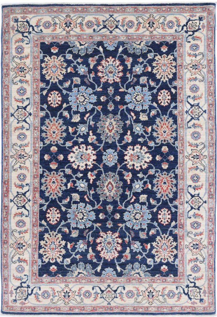 Afghan Ziegler Farhan Rug 4' 4" x 6' 5" Hand-Knotted