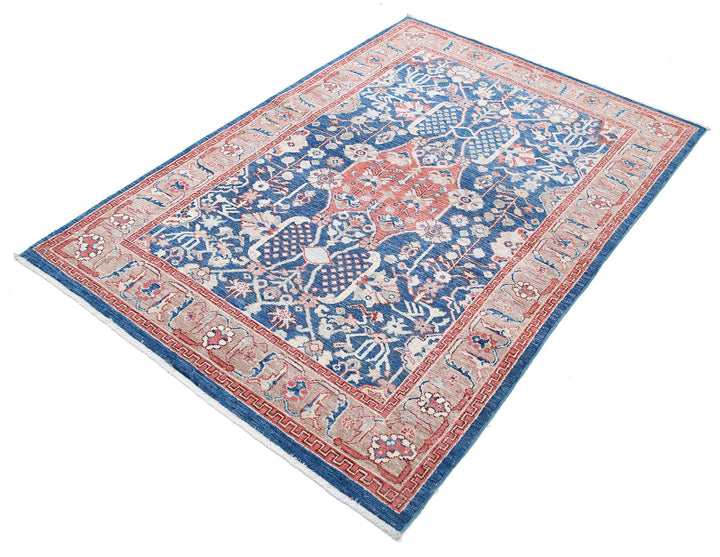 Afghan Ziegler Farhan Rug 4' 0" x 5' 9" Hand-Knotted | No. AT55640