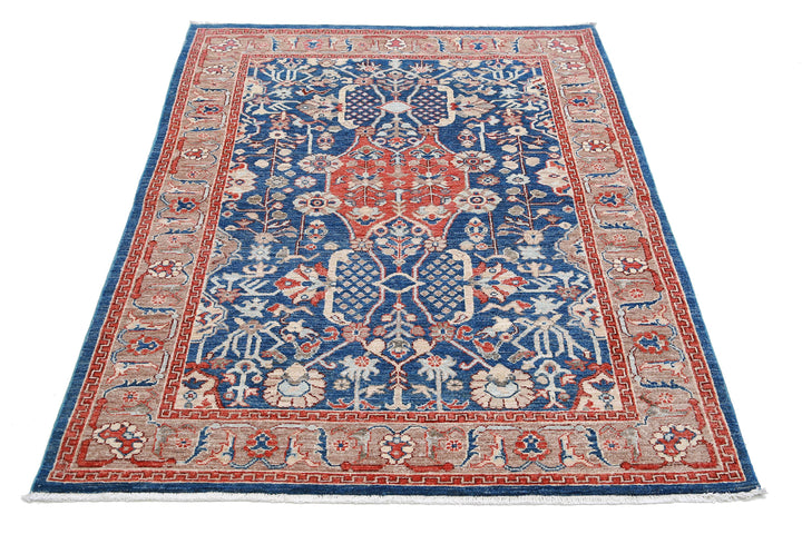 Afghan Ziegler Farhan Rug 4' 0" x 5' 9" Hand-Knotted | No. AT55640