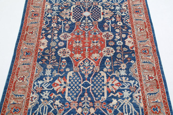 Afghan Ziegler Farhan Rug 4' 0" x 5' 9" Hand-Knotted | No. AT55640