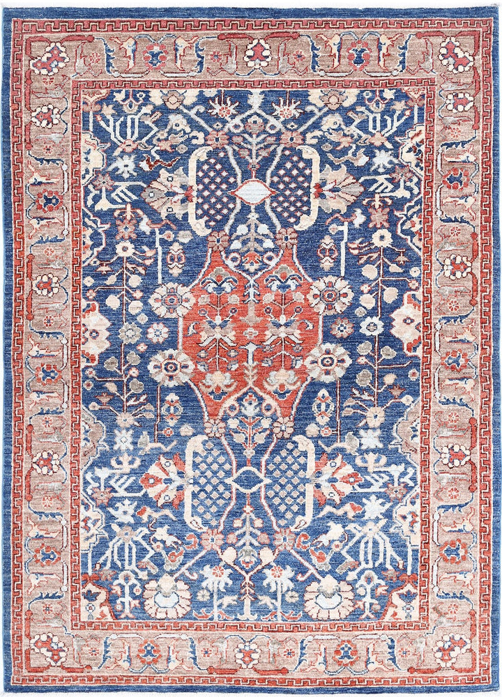 Afghan Ziegler Farhan Rug 4' 0" x 5' 9" Hand-Knotted