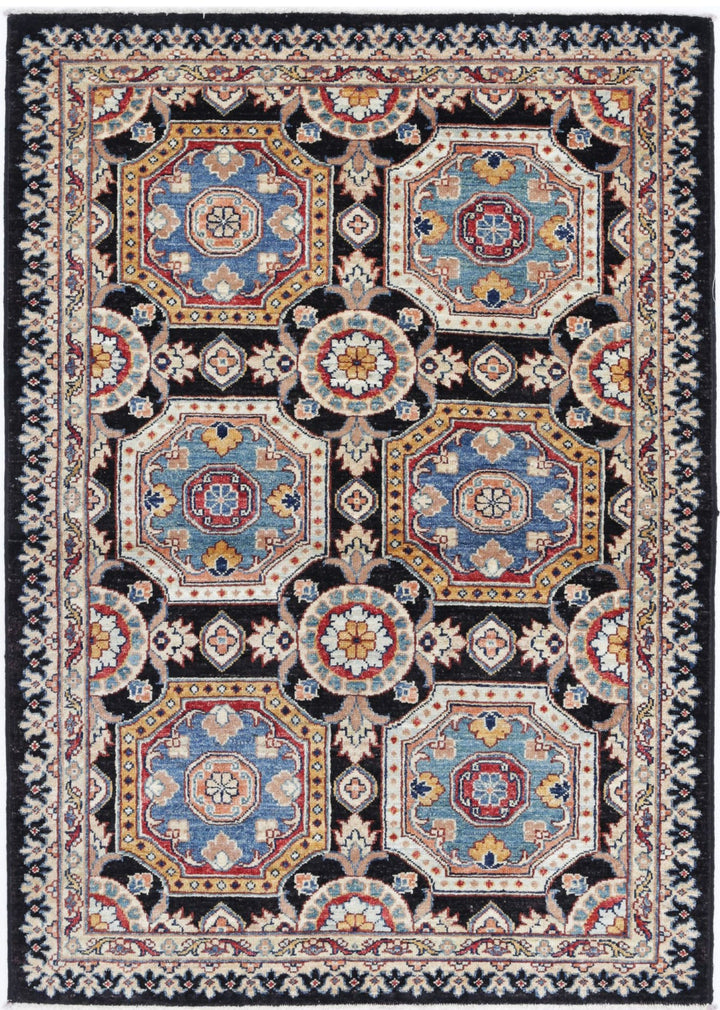 Afghan Ziegler Rug 3' 3" x 4' 8" Hand-Knotted