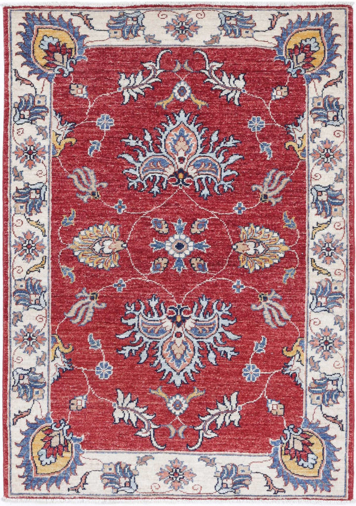Afghan Ziegler Rug 2' 10" x 4' 2" Hand-Knotted