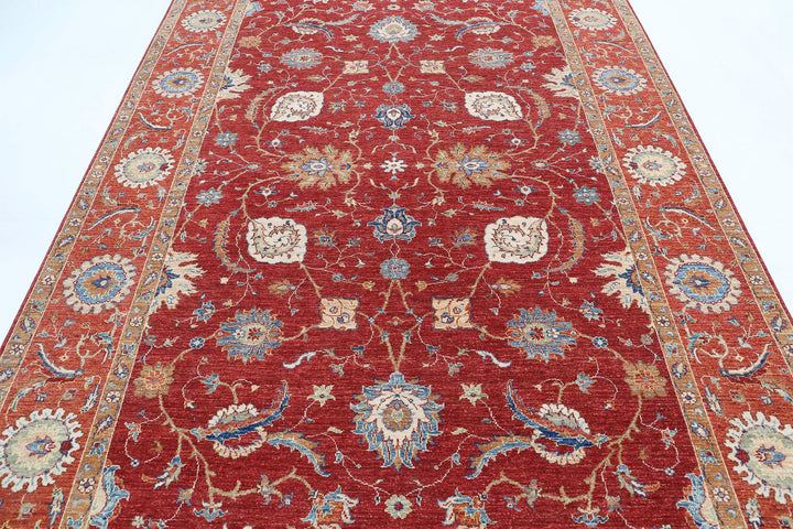 Afghan Ziegler Rug 6' 7" x 10' 2" Hand-Knotted | No. AT32142