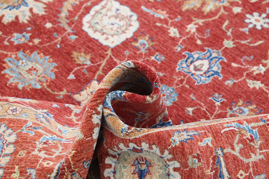 Afghan Ziegler Rug 6' 7" x 10' 2" Hand-Knotted | No. AT32142