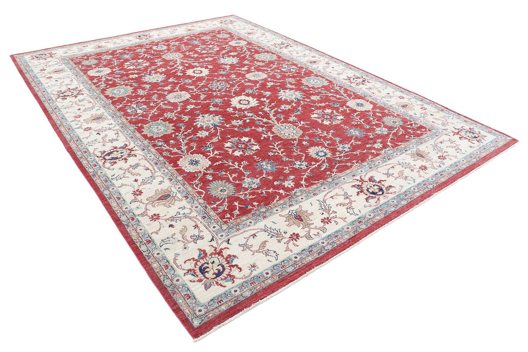 Afghan Ziegler Rug 8' 4" x 11' 1" Hand-Knotted | No. AT69172