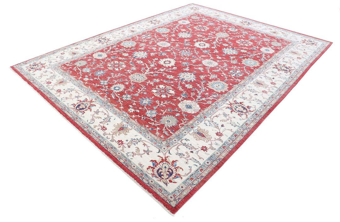 Afghan Ziegler Rug 8' 4" x 11' 1" Hand-Knotted | No. AT69172