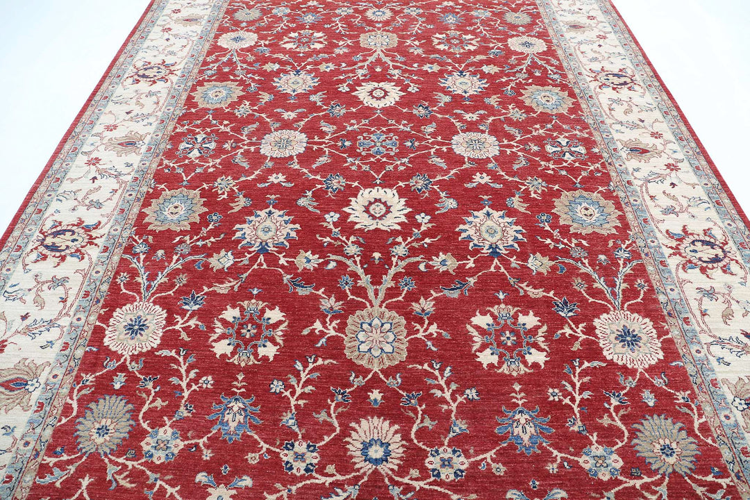 Afghan Ziegler Rug 8' 4" x 11' 1" Hand-Knotted | No. AT69172