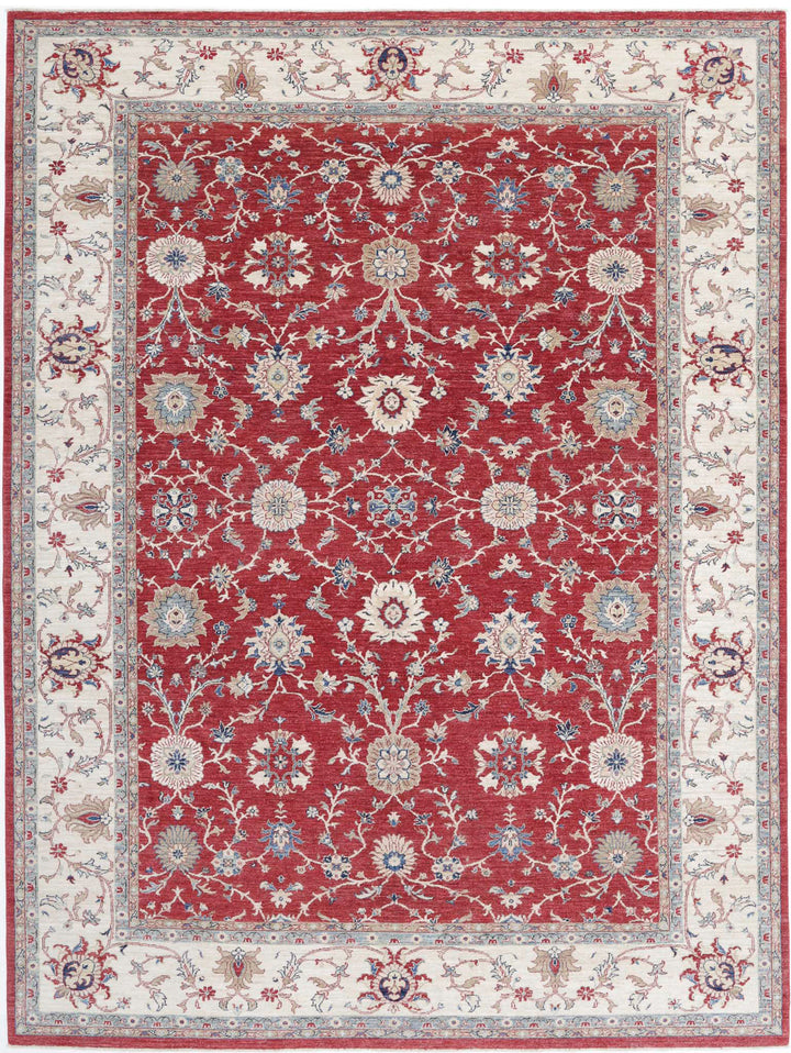 Afghan Ziegler Rug 8' 4" x 11' 1" Hand-Knotted