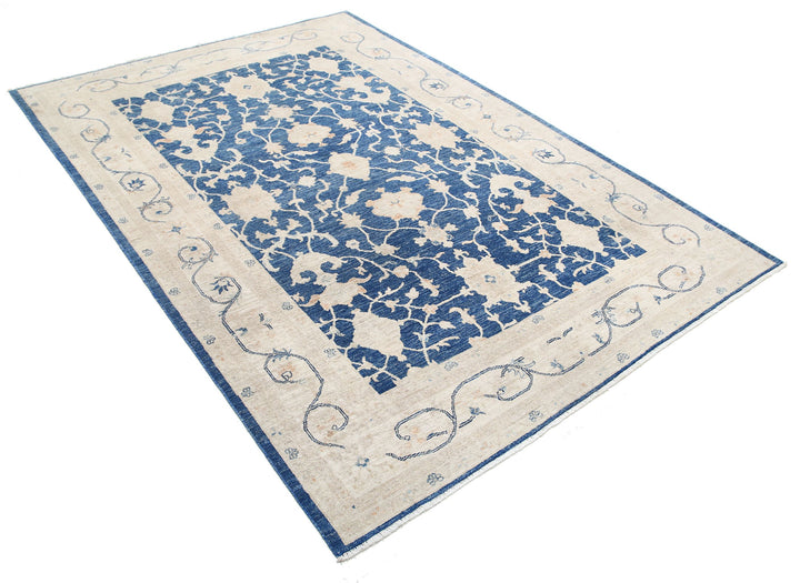 Afghan Ziegler Rug 5' 5" x 7' 7" Hand-Knotted | No. AT97448