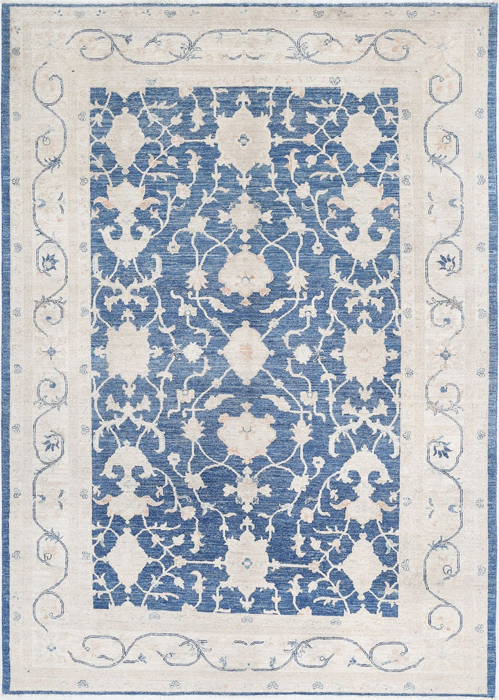 Afghan Ziegler Rug 5' 5" x 7' 7" Hand-Knotted