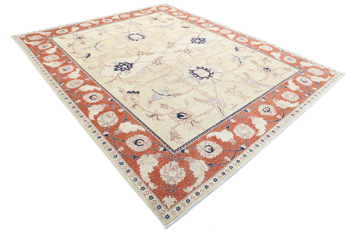 Gold Afghan Ziegler Rug 9' 1" x 11' 5" Hand-Knotted view