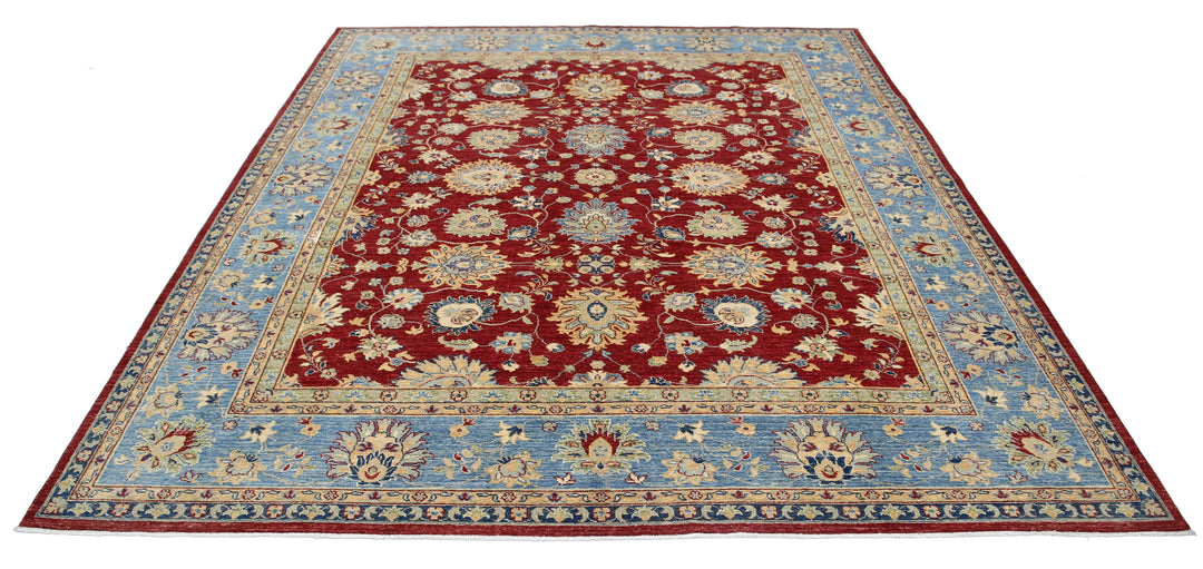 Red Afghan Ziegler Rug 8' 1" x 9' 5" Hand-Knotted view