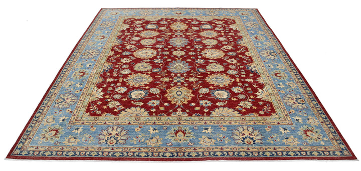 Red Afghan Ziegler Rug 8' 1" x 9' 5" Hand-Knotted view