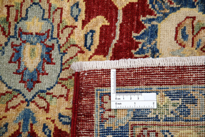 Red Afghan Ziegler Rug 8' 1" x 9' 5" Hand-Knotted reverse