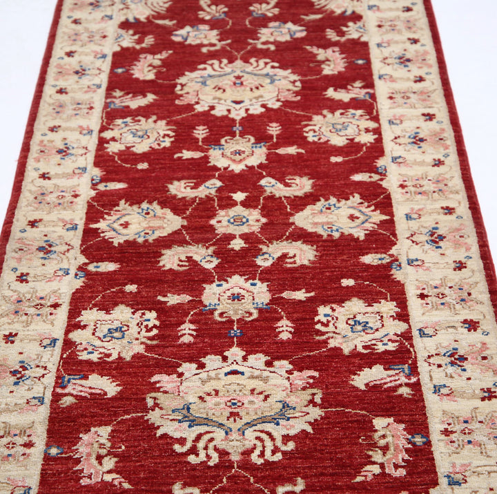 Afghan Ziegler Rug 2' 8" x 8' 5" Hand-Knotted | No. AT72916