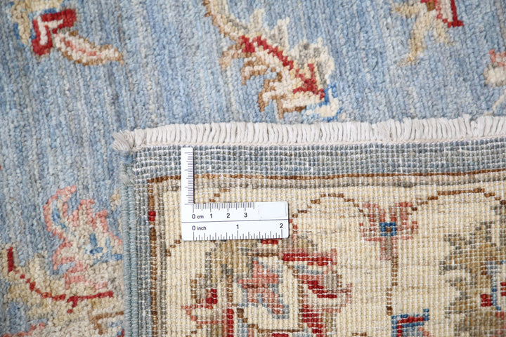 Blue Afghan Ziegler Rug 2' 5" x 7' 5" Hand-Knotted pattern
