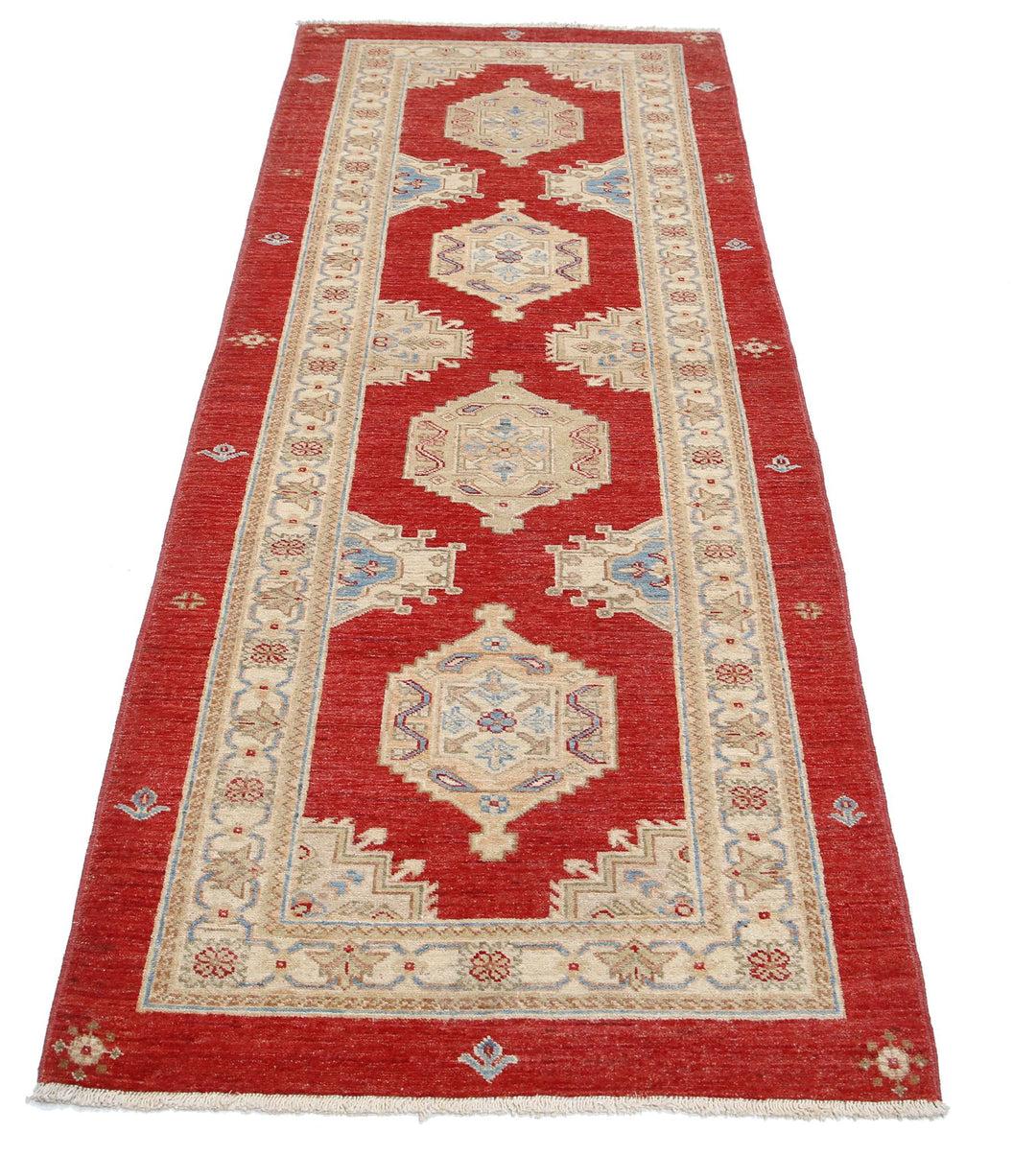 Red Afghan Ziegler Rug 2' 9" x 7' 1" Hand-Knotted view