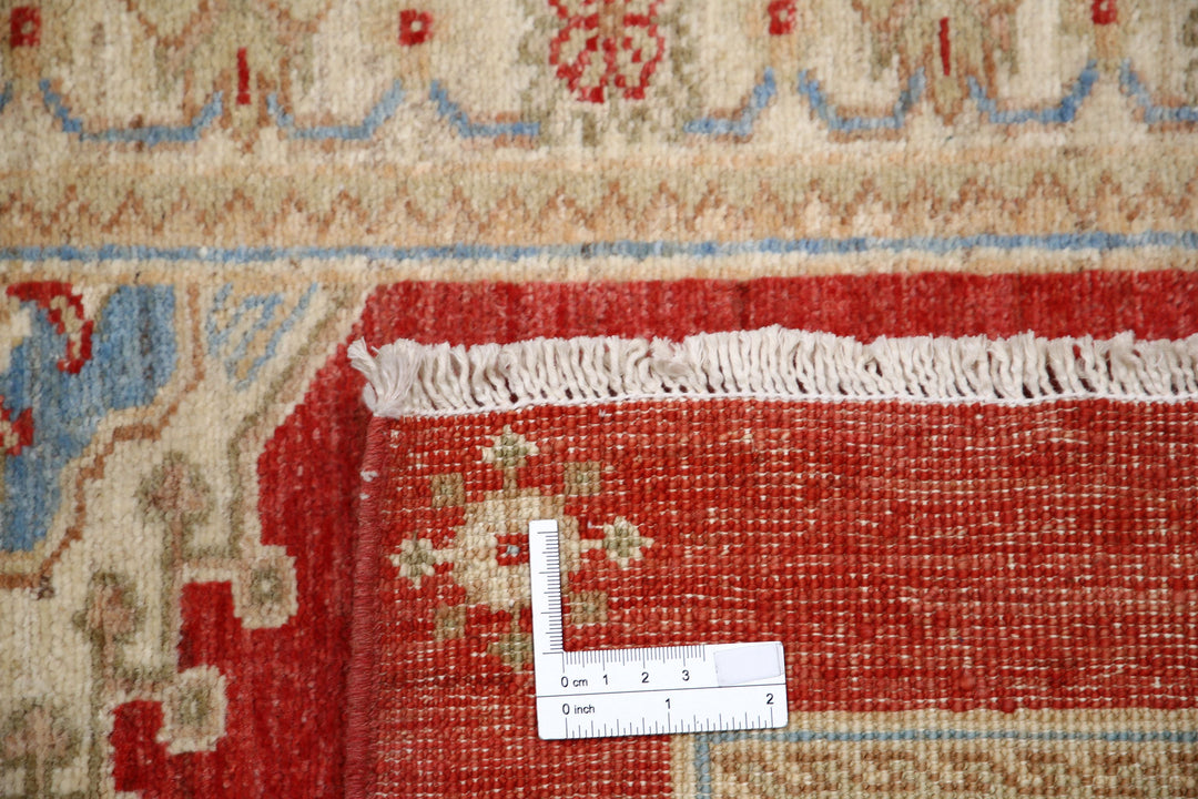 Red Afghan Ziegler Rug 2' 9" x 7' 1" Hand-Knotted field