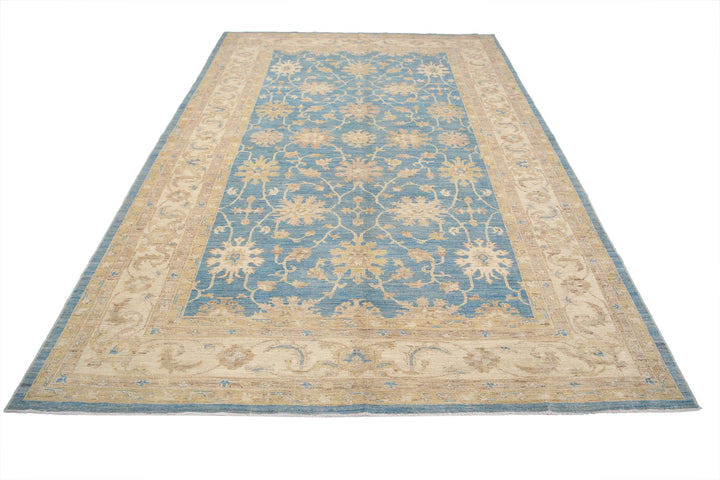 Afghan Ziegler Rug 6' 8" x 9' 8" Hand-Knotted | No. AT47239