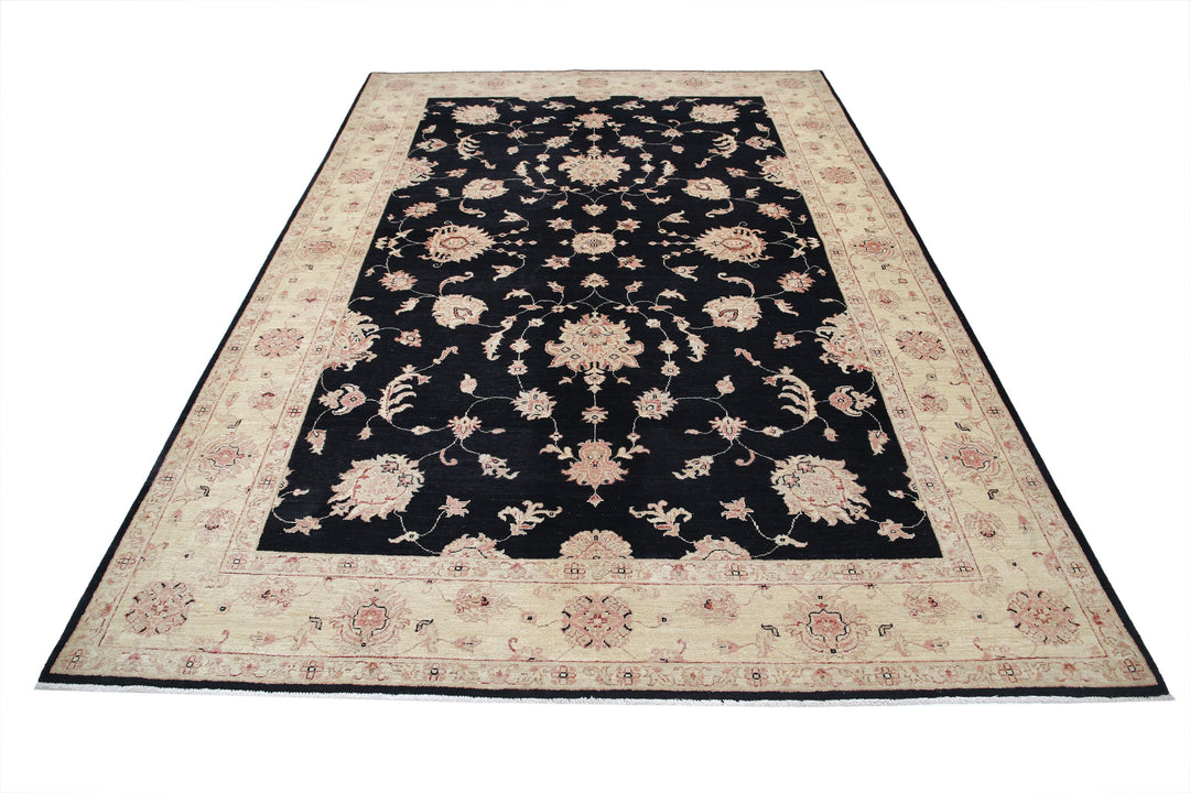 Afghan Ziegler Rug 6' 8" x 9' 4" Hand-Knotted | No. AT30995