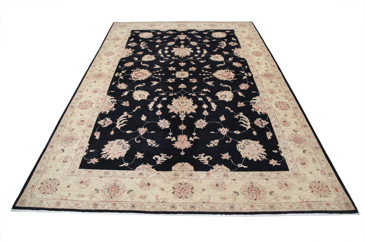 Afghan Ziegler Rug 6' 8" x 9' 4" Hand-Knotted | No. AT30995