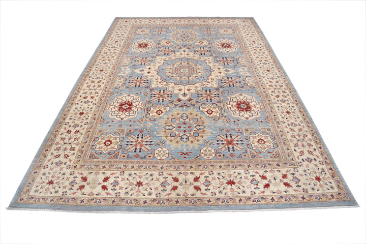 Afghan Ziegler Rug 7' 1" x 10' 2" Hand-Knotted | No. AT63450