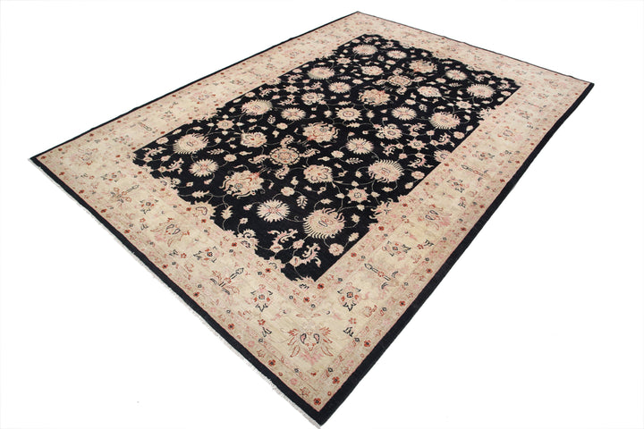Afghan Ziegler Rug 6'10" x 9'6" Hand-Knotted | No. AT17207